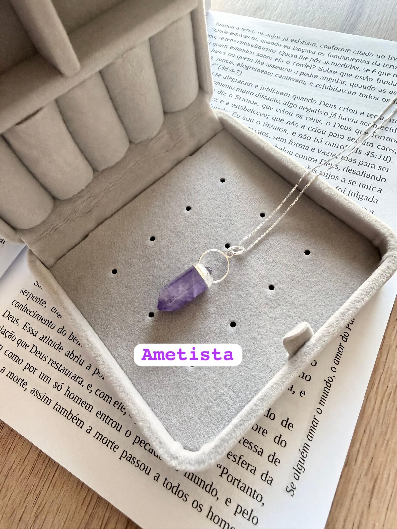 Colar Pingt. Pedra Natural (M)