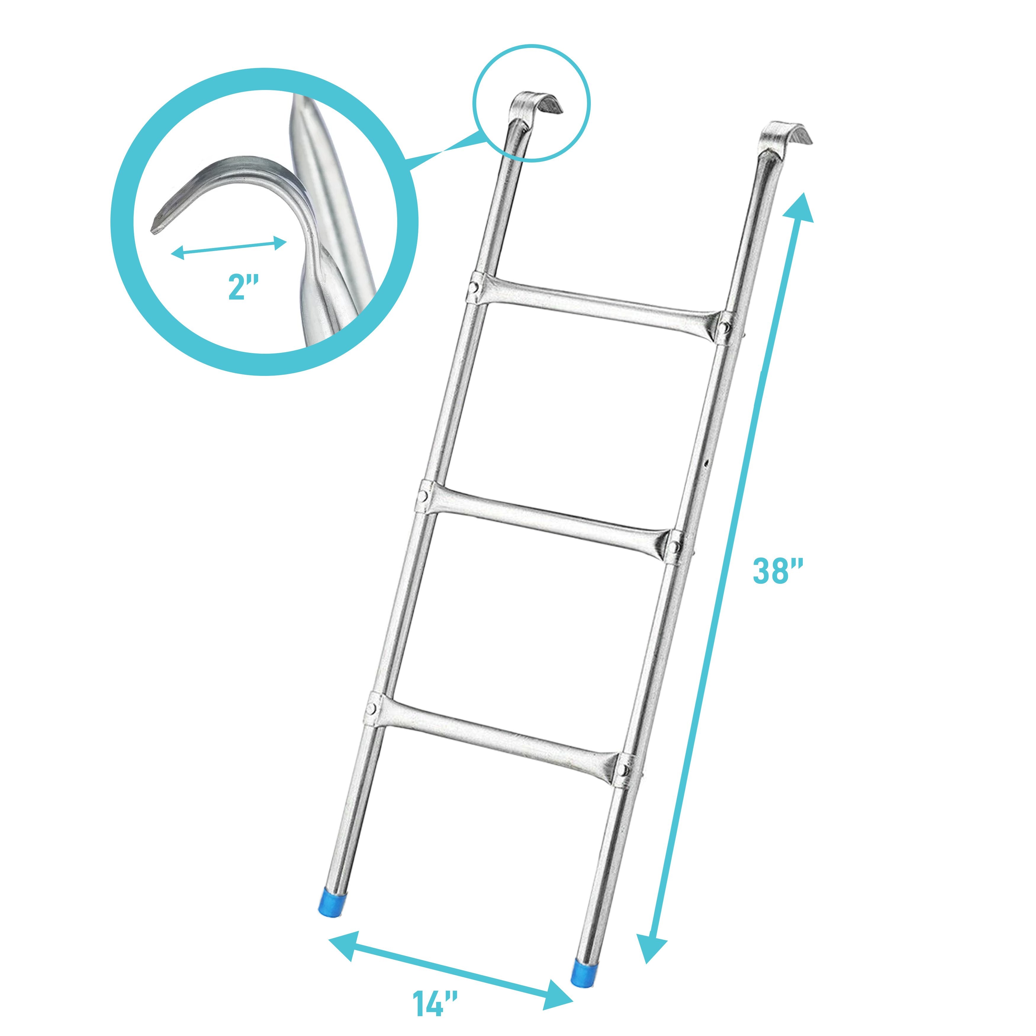 Pure Fun 3 Step Steel Universal Trampoline Ladder， 180lb Weight Limit