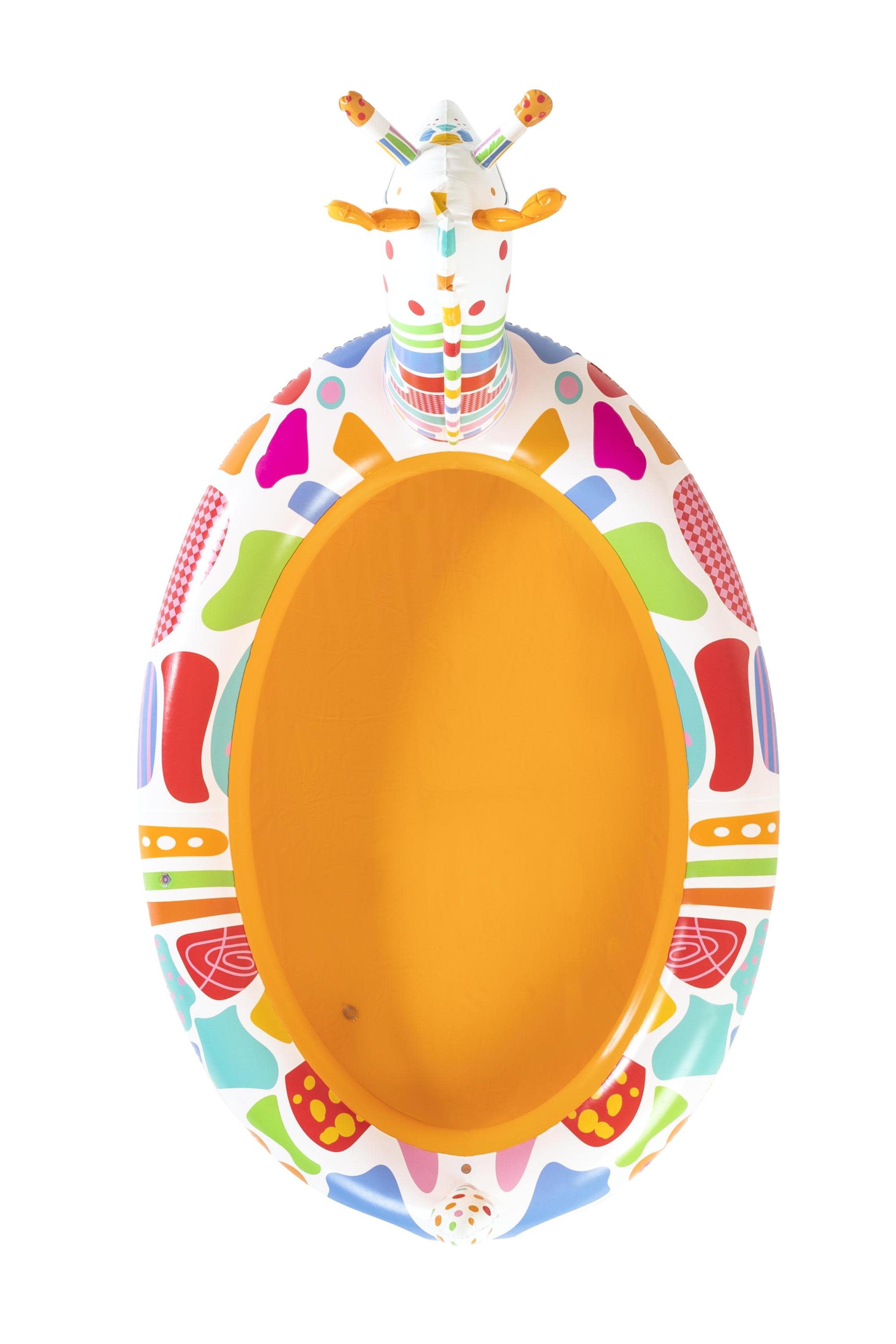 H2OGO! Groovy Giraffe Multicolor Child Inflatable Play Pool with Sprayer， Unisex