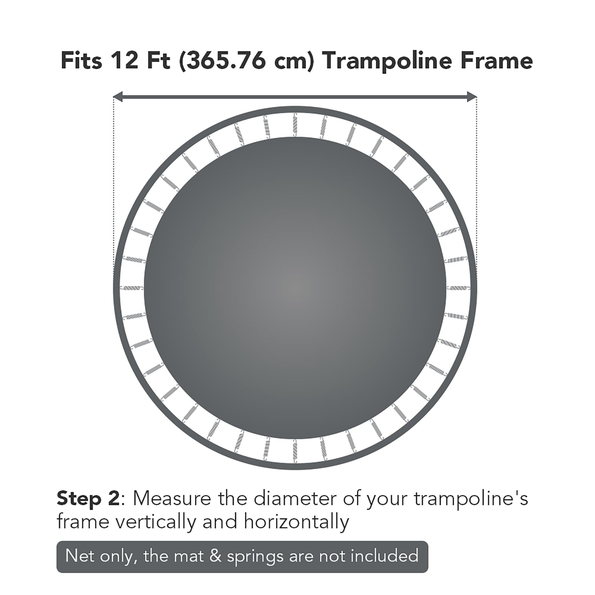 Yescom Trampoline Enclosure Net 12FT 8 Pole Fence Replacement Safety Mesh Netting