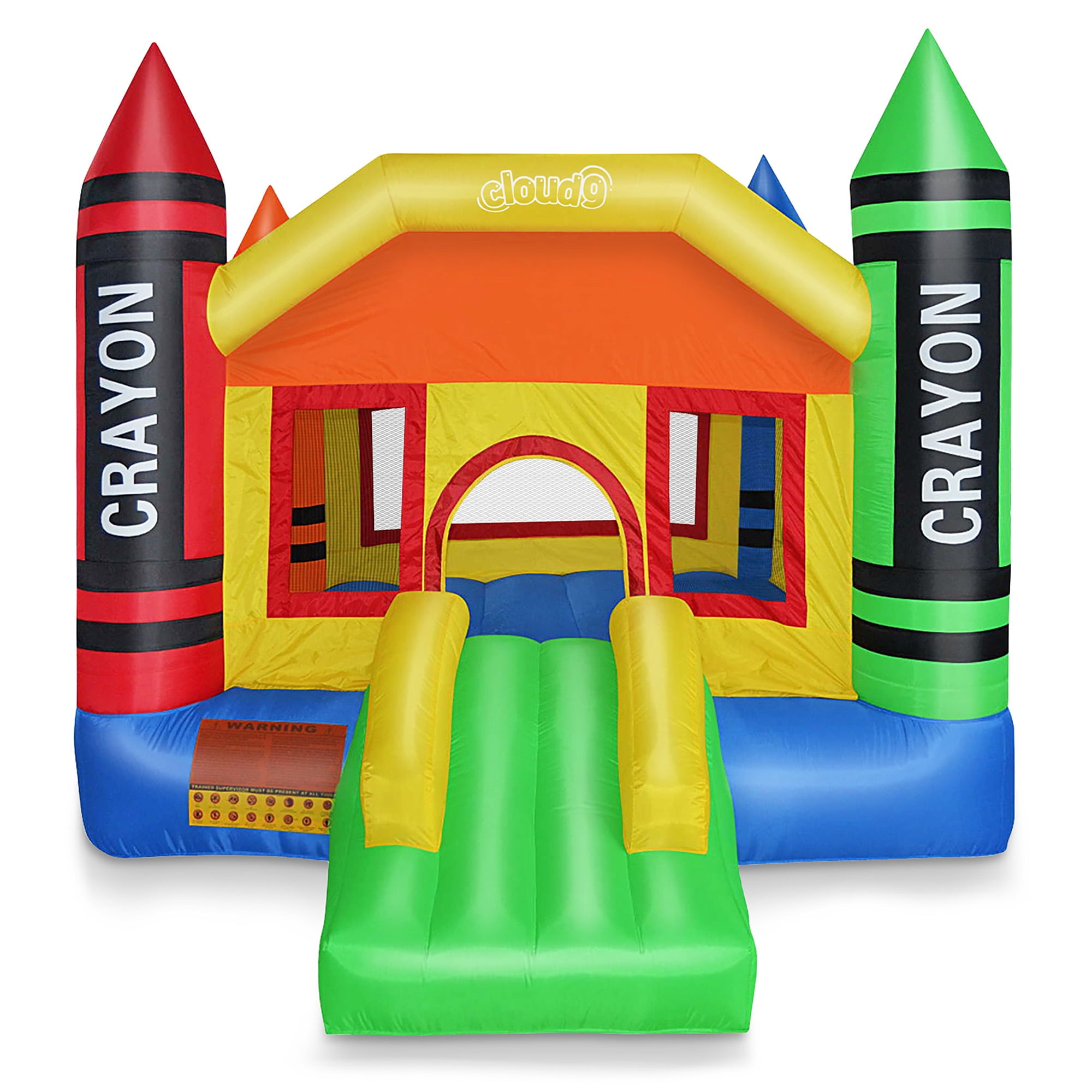 Cloud 9 Mini Crayon Bounce House - Inflatable Bouncing Jumper with Blower