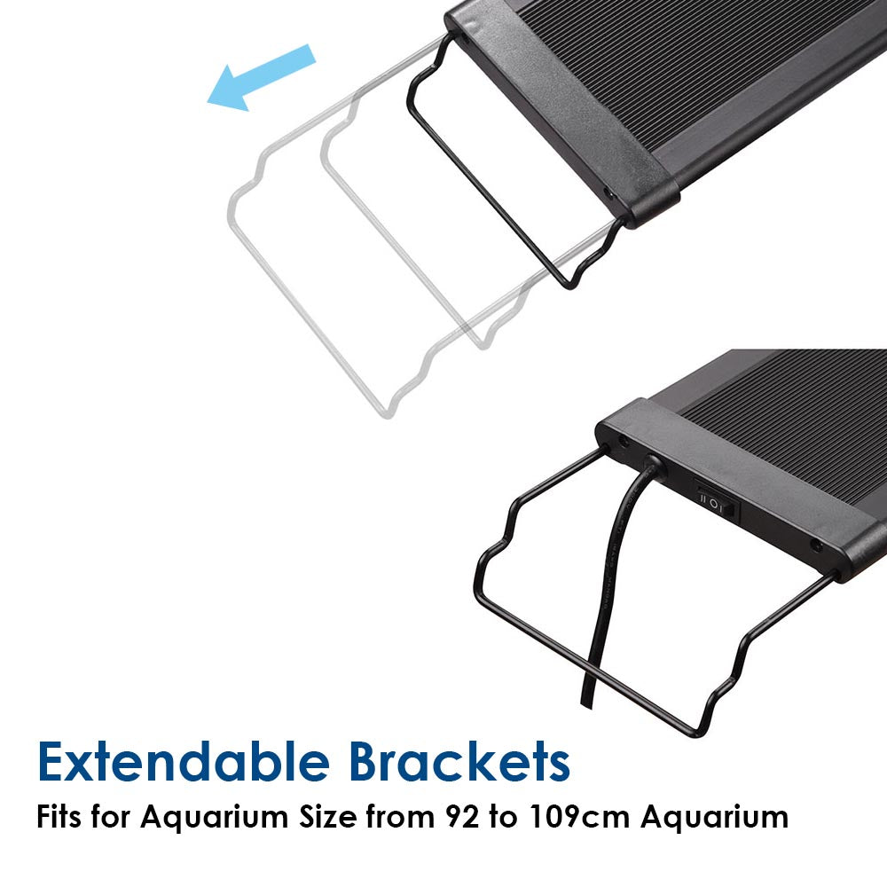 AquaBasik Full Spectrum LED Aquarium Fish Tank Lighting 30-41in 129