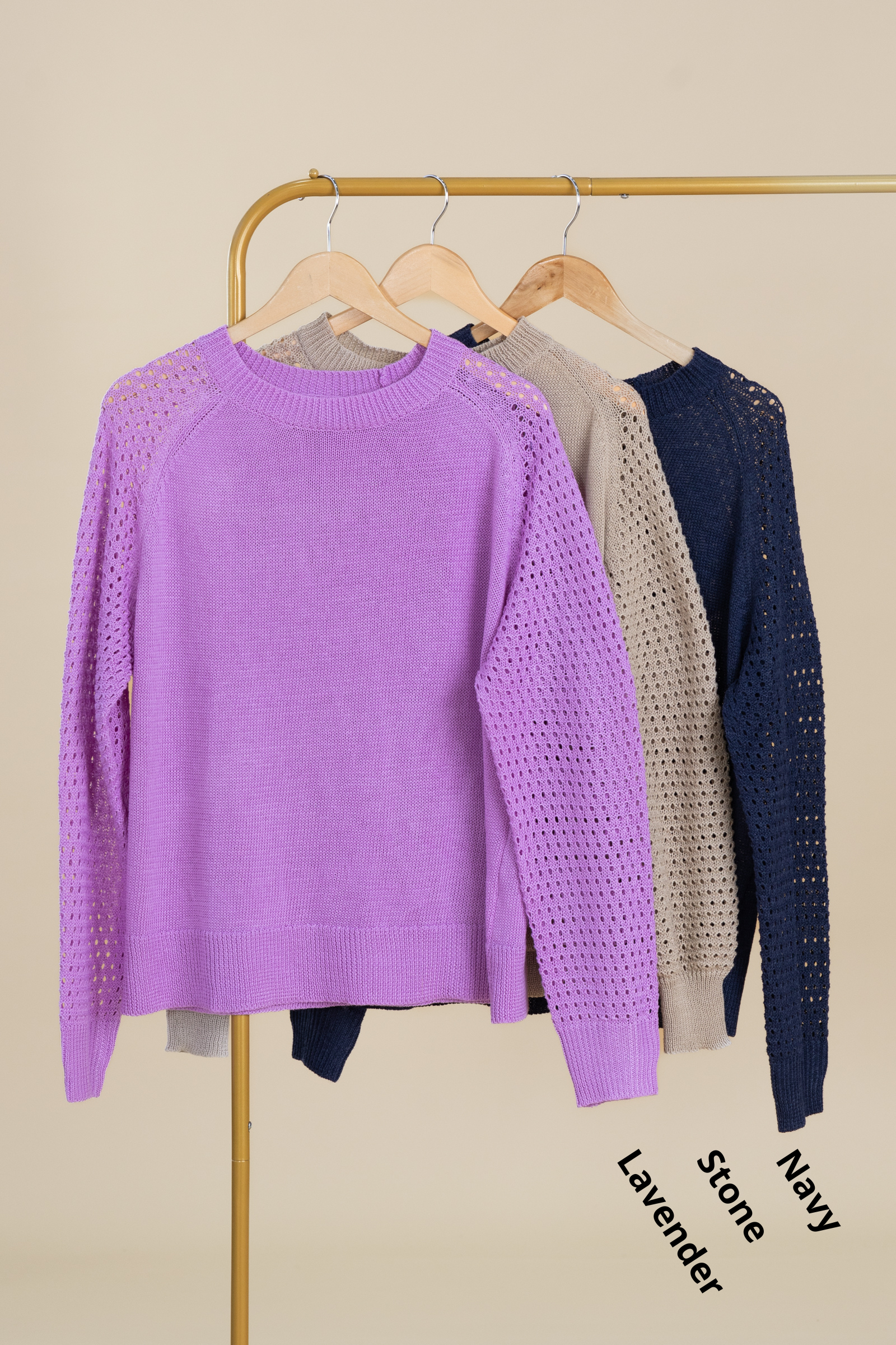 Lightweight Knit Pullover Top With Pointelle
