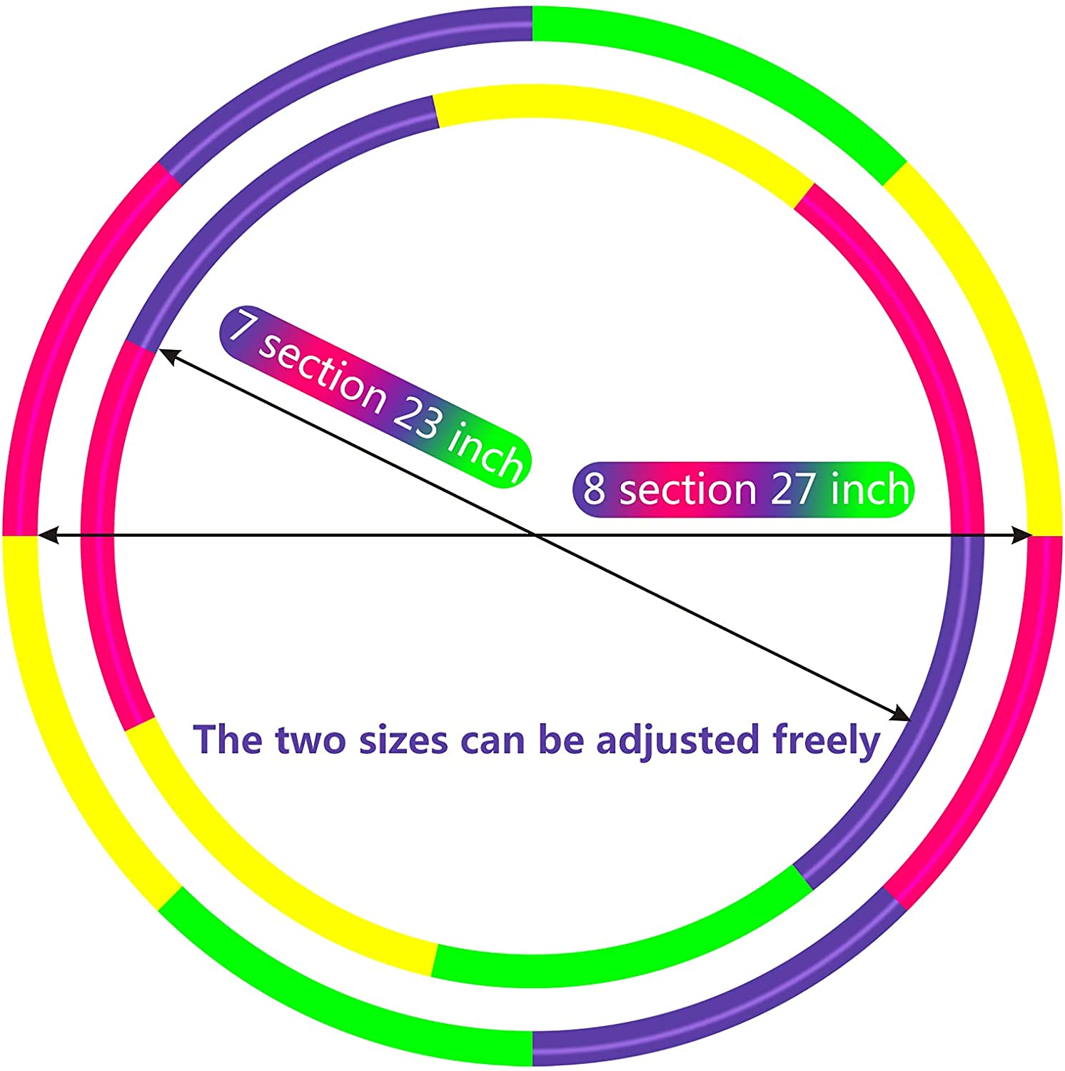 TABGIME 2 Set Kids Exercise Hoops W/Jump Rope， Detachable 3-12 Child Outdoor Games Toy