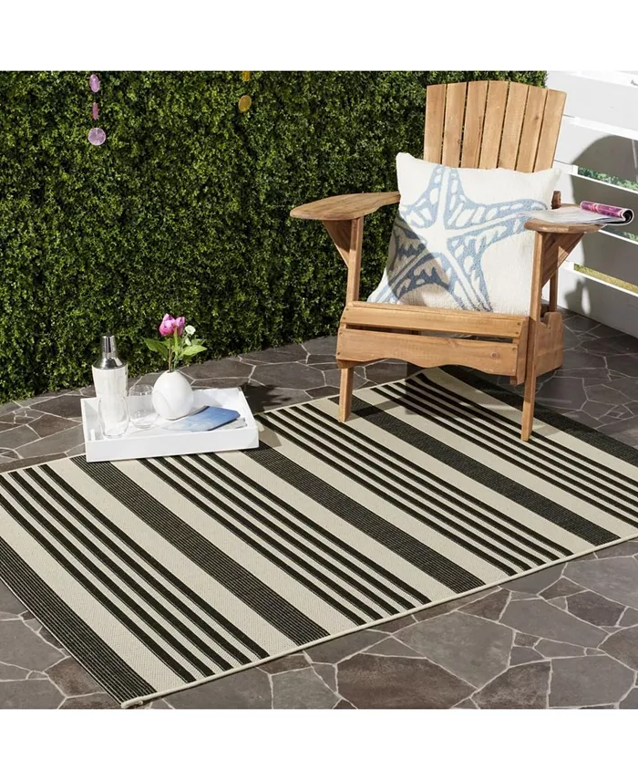 Safavieh Courtyard Black and Bone 6'7