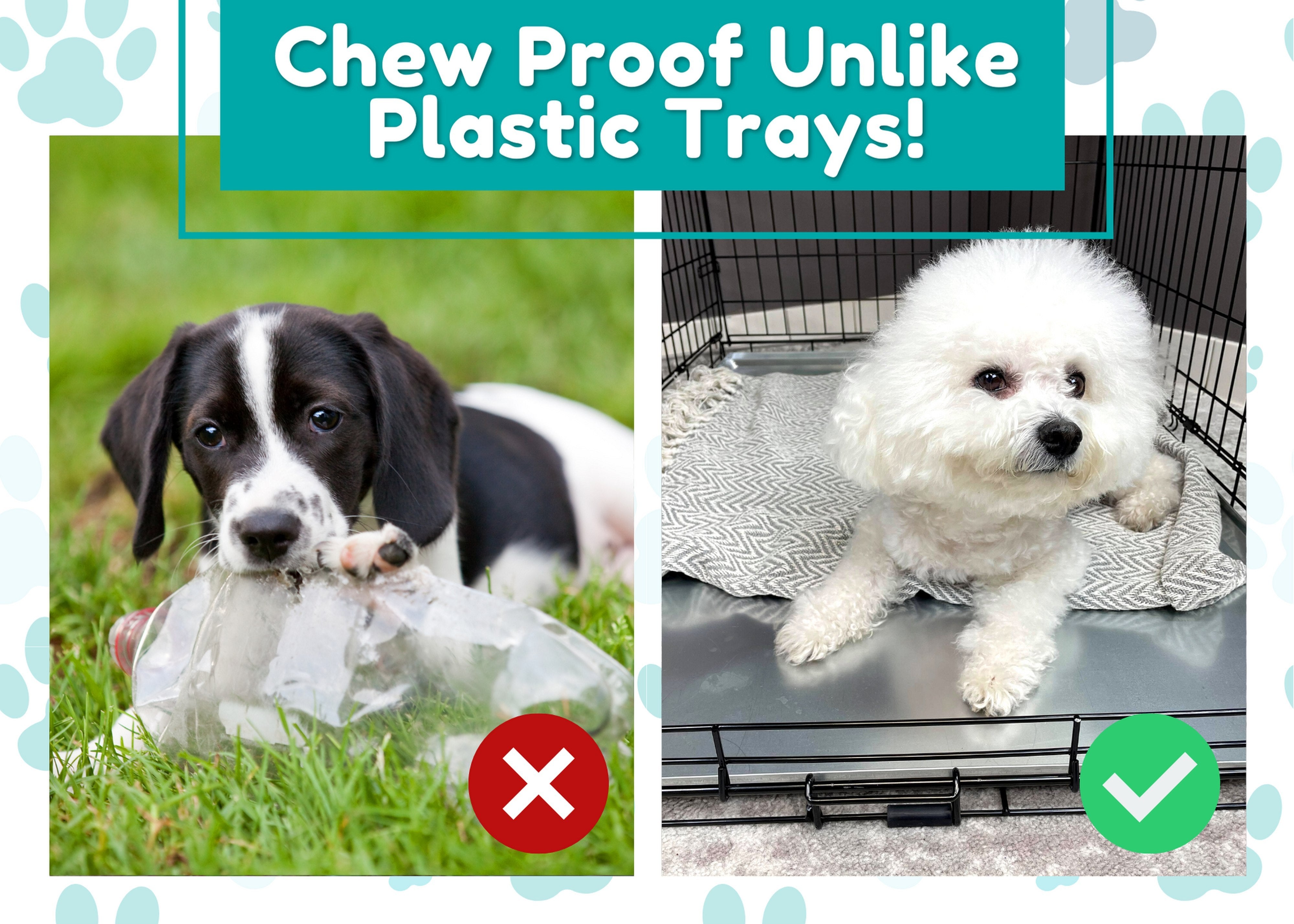 Red Hound Auto Metal Replacement Tray for Dog Crate 35.375 x 21.875 Heavy Duty Galvanized Steel Chew Proof Kennel Cage Pan Leakproof Liner Compatible with Midwest iCrate and More