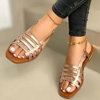 🔥🔥Women's Flat Sandals Summer Hollow Out Sandals Open Toe Casual