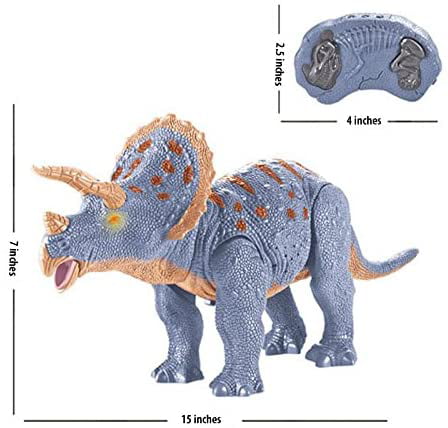 Contixo Infrared RC Dinosaur Toy for Kids Waking Triceratops with Light up Eyes and Sounds， DR2 Electronic Pet
