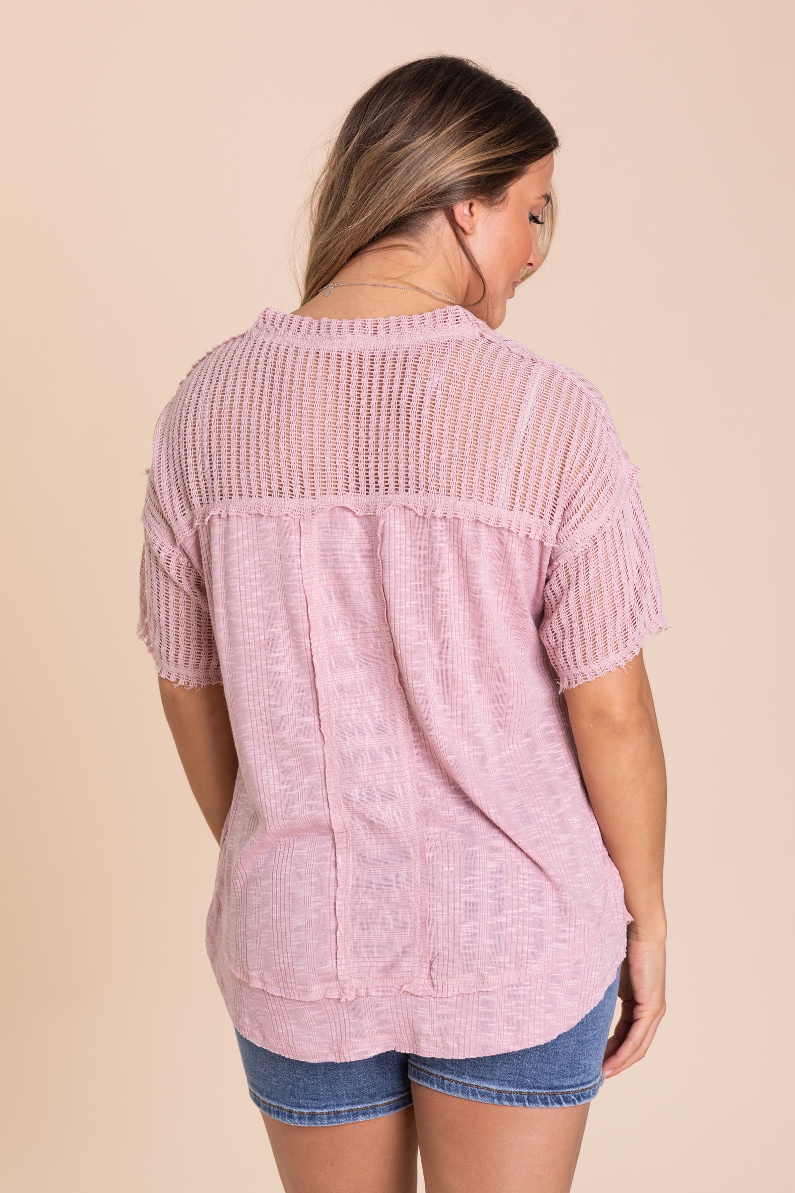 Oversized Contrast Knit Comfy Knit Top