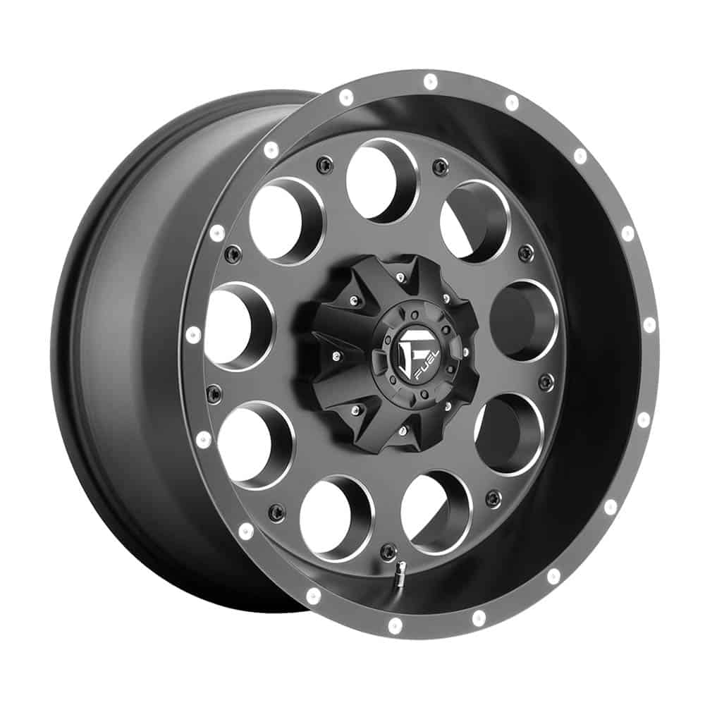 Fuel 1PC D525 REVOLVER D525 15X8 5X4.75/5.0 MT-BLK-MIL -18MM