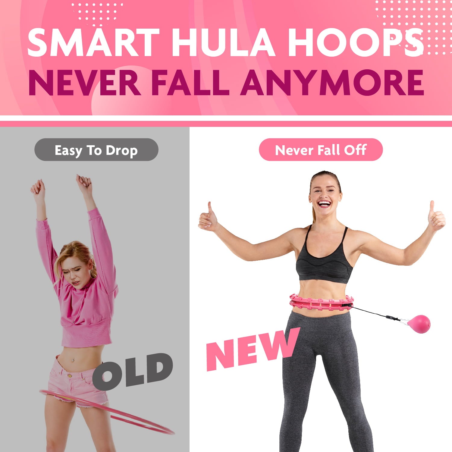Hula Hoop Fitness Gear w/counter - Abs Workout， Weight Loss and Burn Fat (Smart Weighted Hula Hoops， Stomach Exercises)