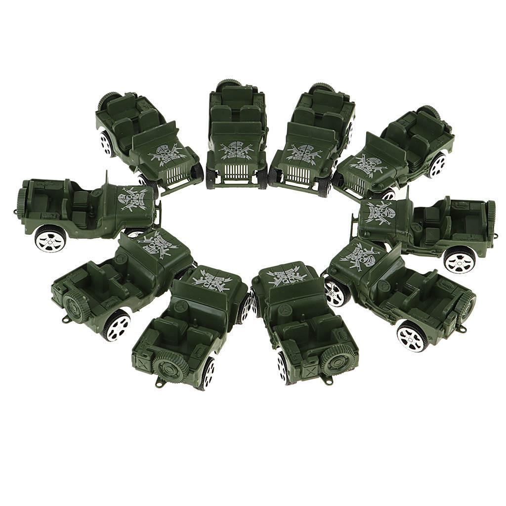 10 Pieces of Car Vehicle Models Toy Soldier Action Figure Accessories