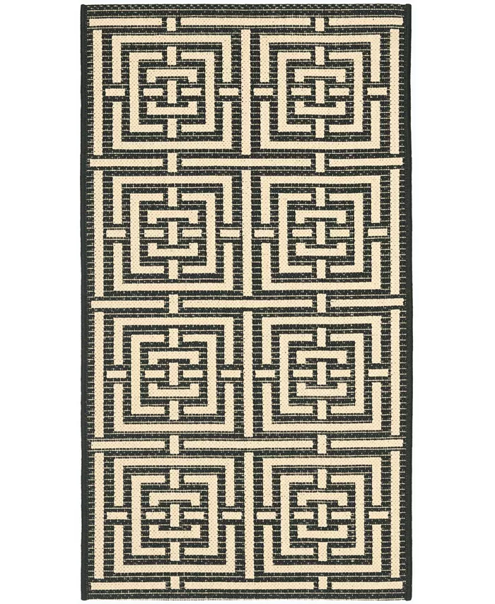 Safavieh Courtyard Black and Bone 2' x 3'7