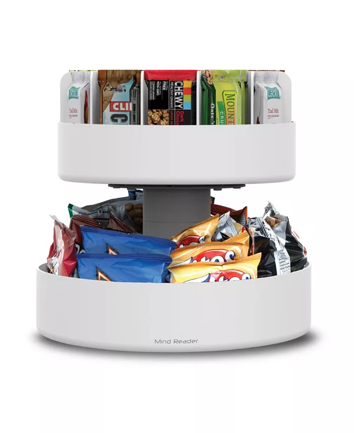 Mind Reader 2 Tier Lazy Susan Granola Bar and Snack Organizer，Home， Office， Breakroom