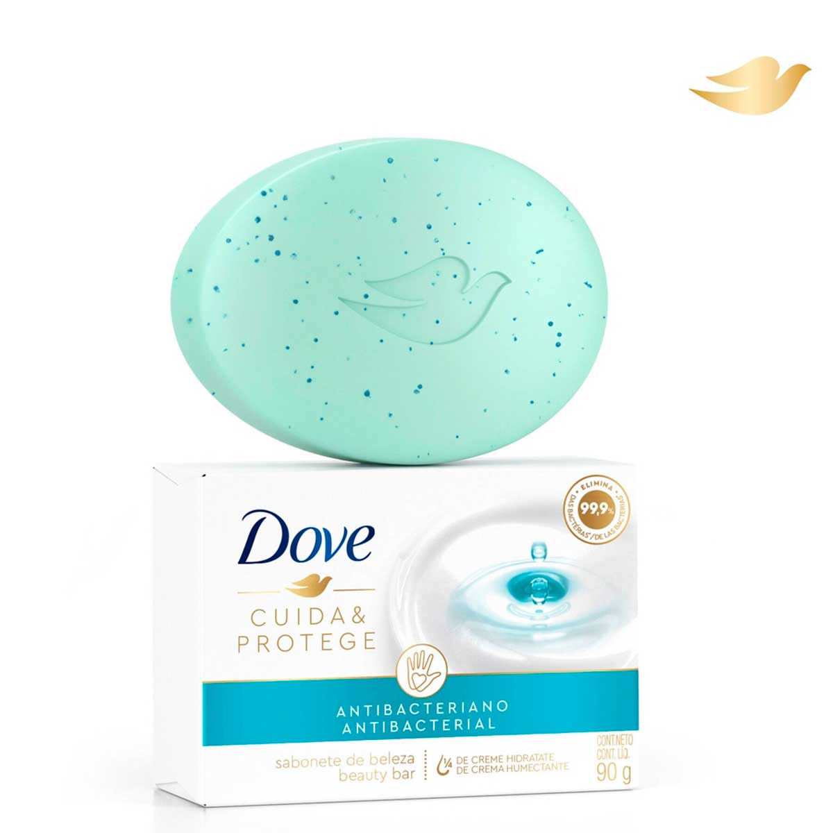 Sabonete em Barra Antibacteriano Dove Cuida & Protege Caixa 90 g