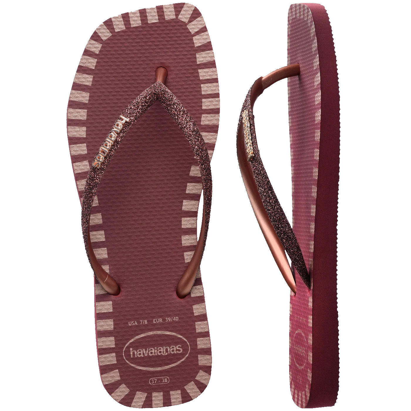 Chinelo Havaianas Slim Square Glitter Contour
