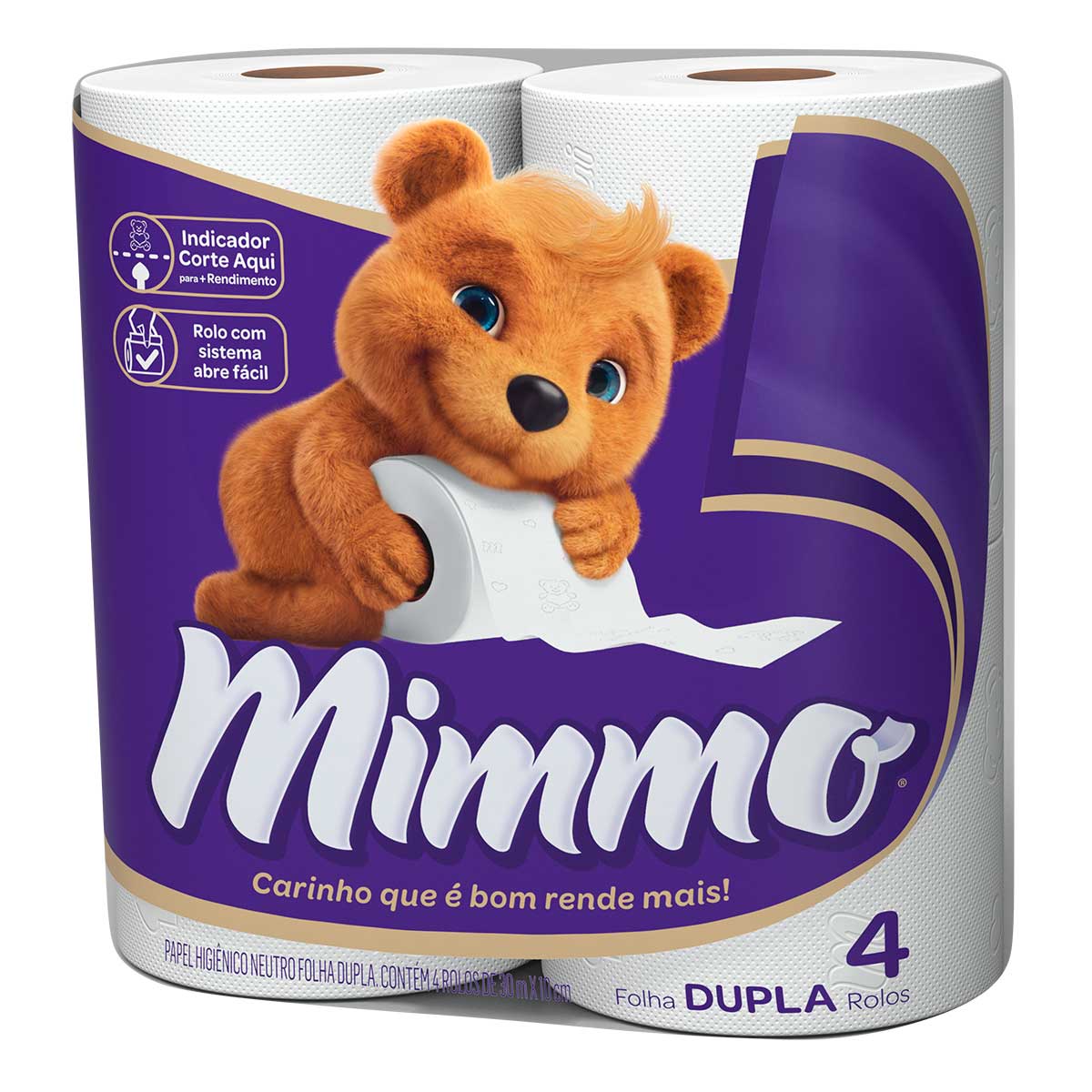 Papel Higienico Mimmo Folha Dupla com 4 Rolos