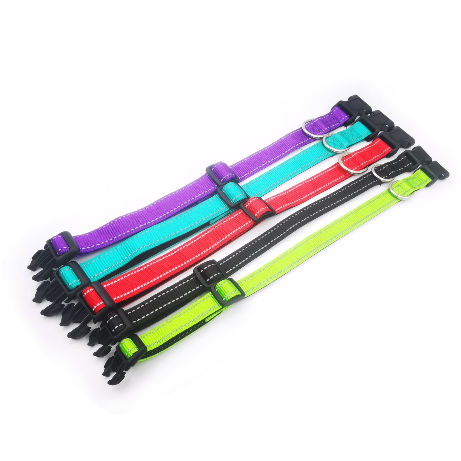 Reflective Dog Collar Soft Neoprene Padded Breathable Nylon Pet Collar Adjustable for Small Medium Large Extra Large Dogs