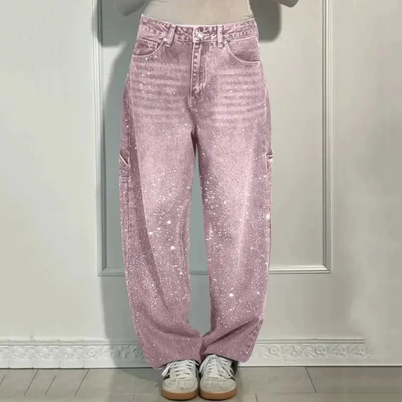 Calça Jeans Sparkle™ com Corte Reto e Brilho Aplicado / O Glamour das Ruas em Movimento!