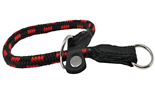Dogs My Love Round Braided Rope Nylon Choke Dog Collar with Sliding Stopper (16