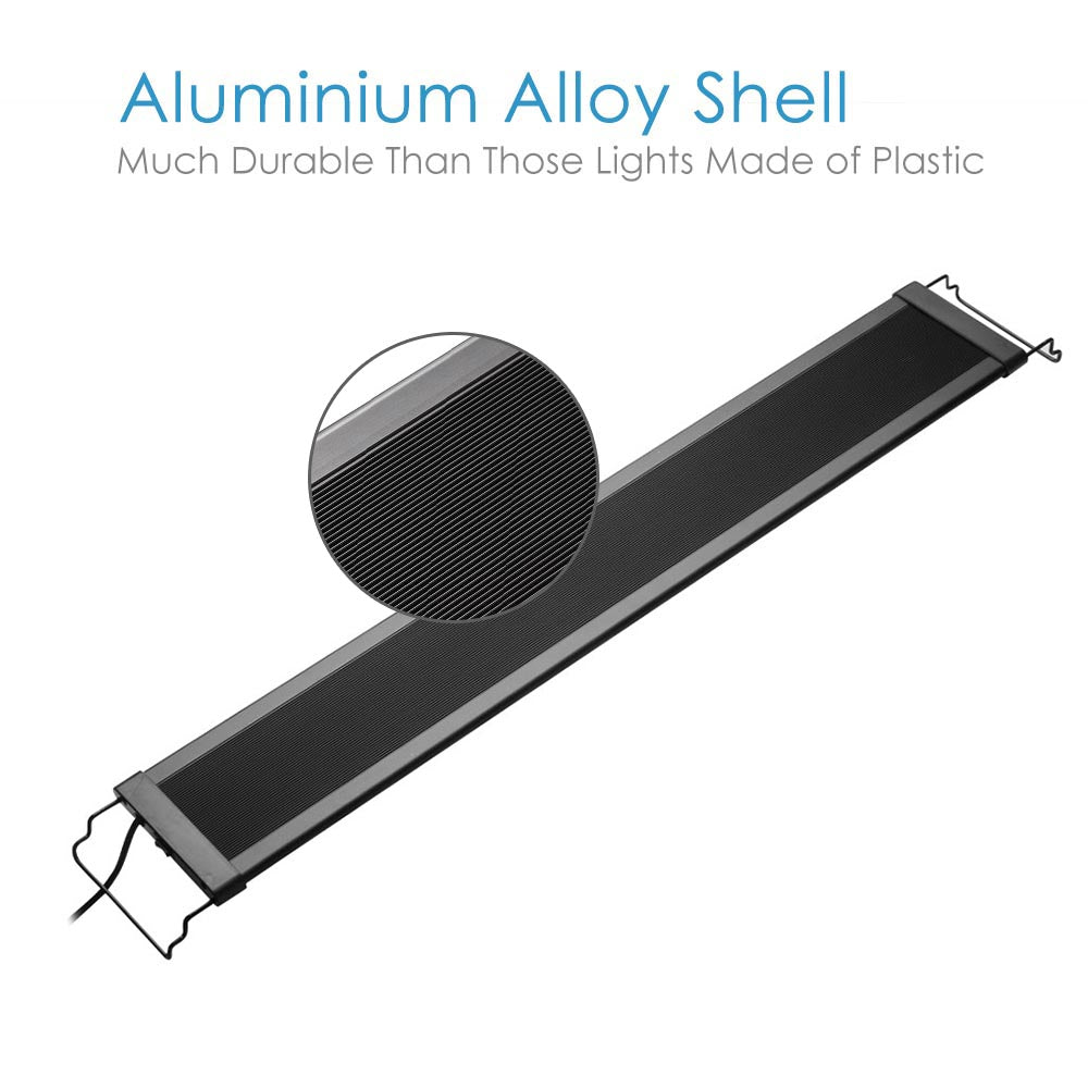 AquaBasik Full Spectrum LED Aquarium Fish Tank Lighting 30-41in 129