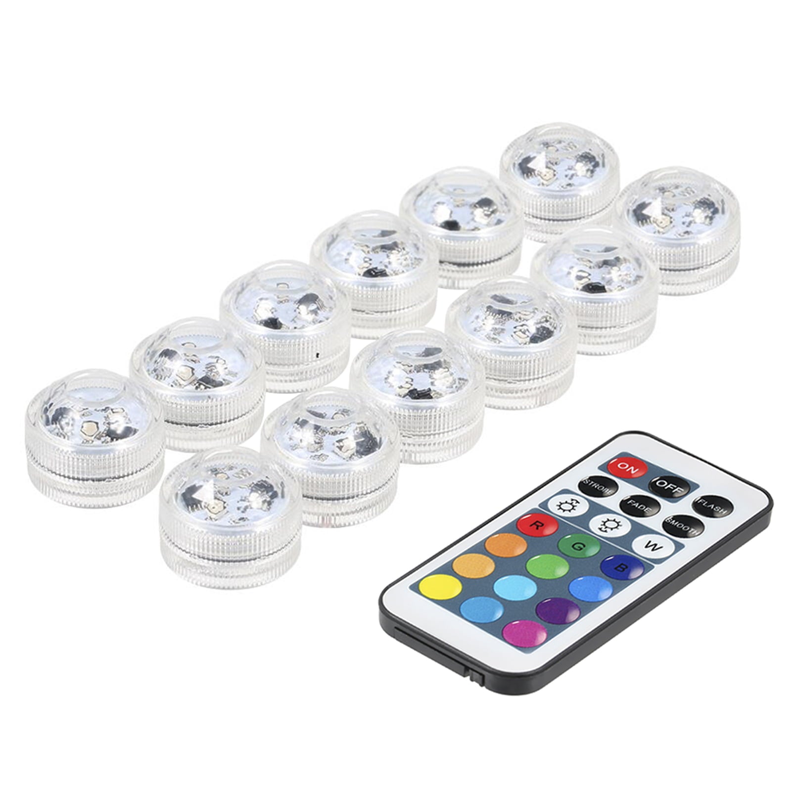 LEDs RGB Submersible Colorful Lamp Underwater Candle IP68 Water Resistance with Remote Control 12pack