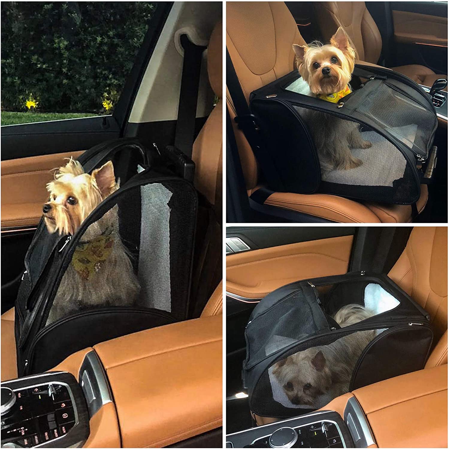 Deluxe Backpack Pet Travel Carrier with Double Wheels - Heather Pink - Approved by Most Airlines