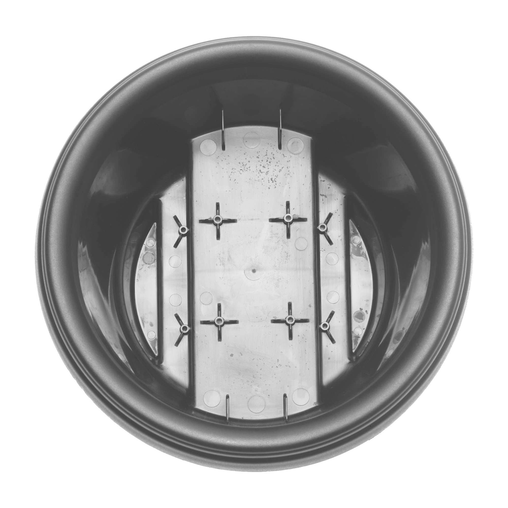 Bloem Modica Deck Rail Round Planter: 12" - Charcoal - Matte Finish, Fits Rail Sizes 3"-3.75", Durable Resin Pot, For Indoor and Outdoor Use, Gardening, 2 Gallon Capacity