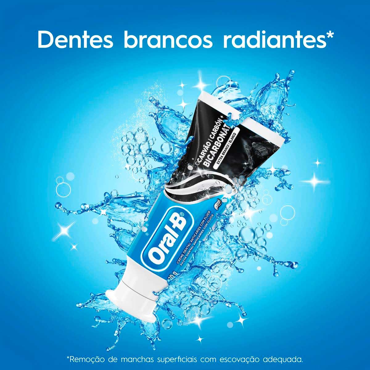 Creme Dental Oral-B Carvao com Bicarbonato Extra Branco 140g