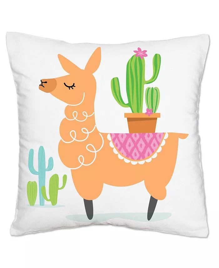 Big Dot of Happiness Whole Llama Fun - Home Decorative Cushion Case - Throw Pillow Cover - 16 x 16 In
