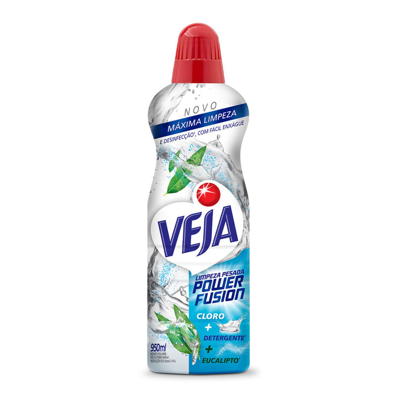 Veja Limpeza Pesada Power Fusion com Cloro Desinfetante e Limpador  950mL