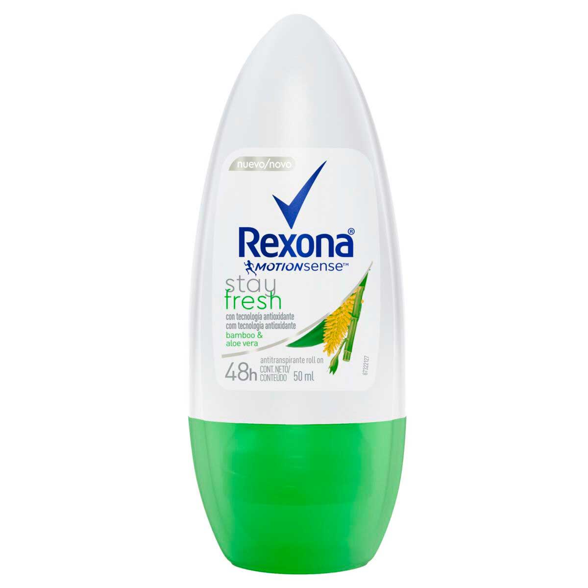 Desodorante Antitranspirante Rexona Fem Roll On Bamboo & Aloe Vera 50ml