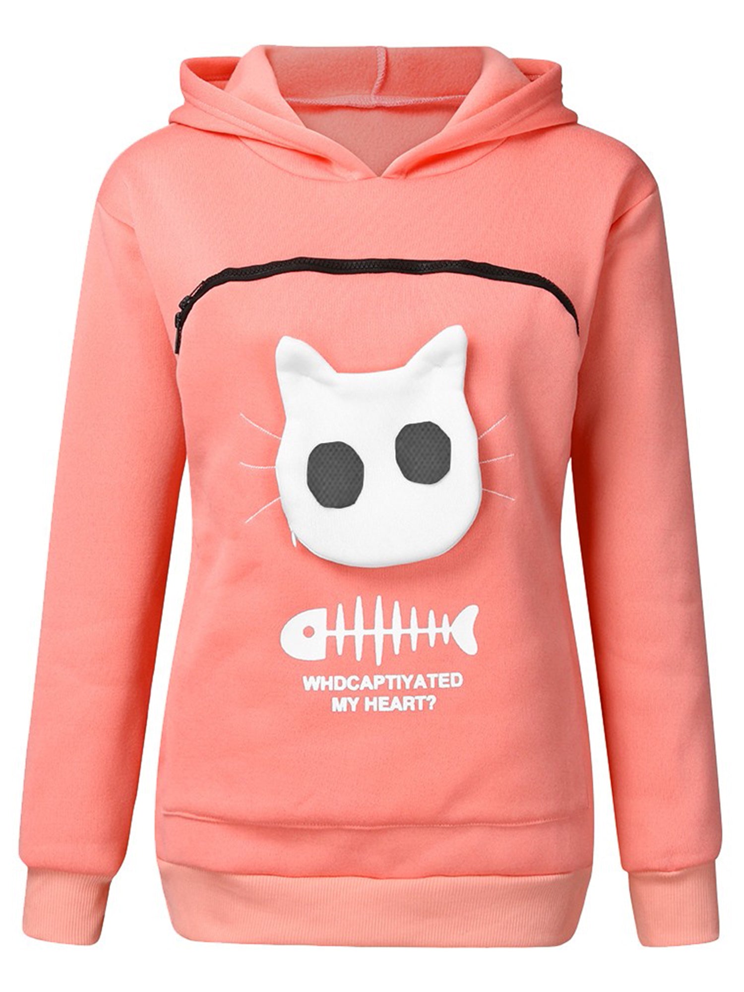 Womens Pet Kangaroo Hoodies Cat Dog Holder Pouch Carriers Pullover Sweatershirt Tops Breathable Pullover Blouse