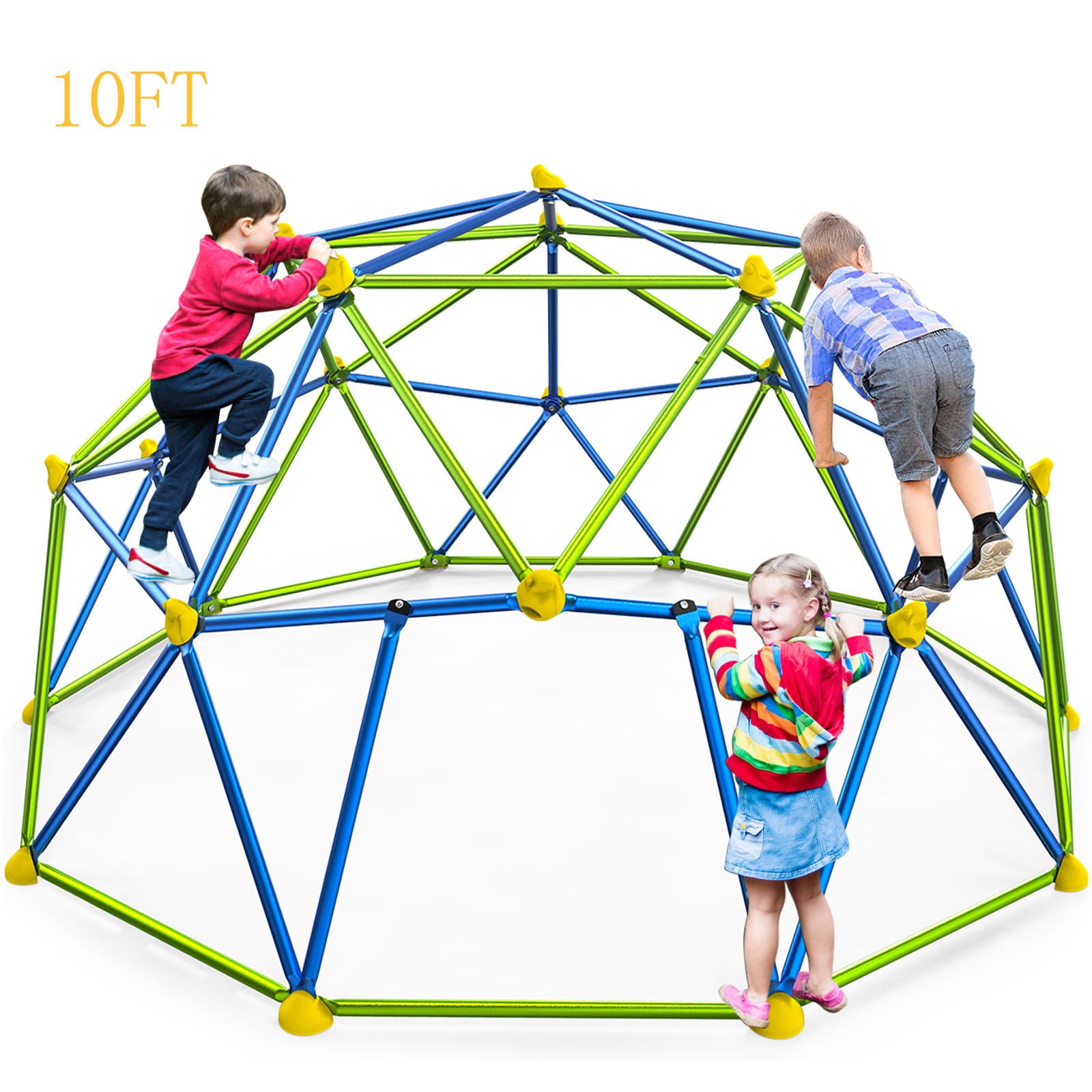 GIKPAL 3-in-1 Dome Climber，10FT Outdoor Dome Climbing for 3-10 Kids Play Center with 3D Assembly Video， Supporting 1000lbs Jungle Gym  Rugged and Funning Playground Equipment