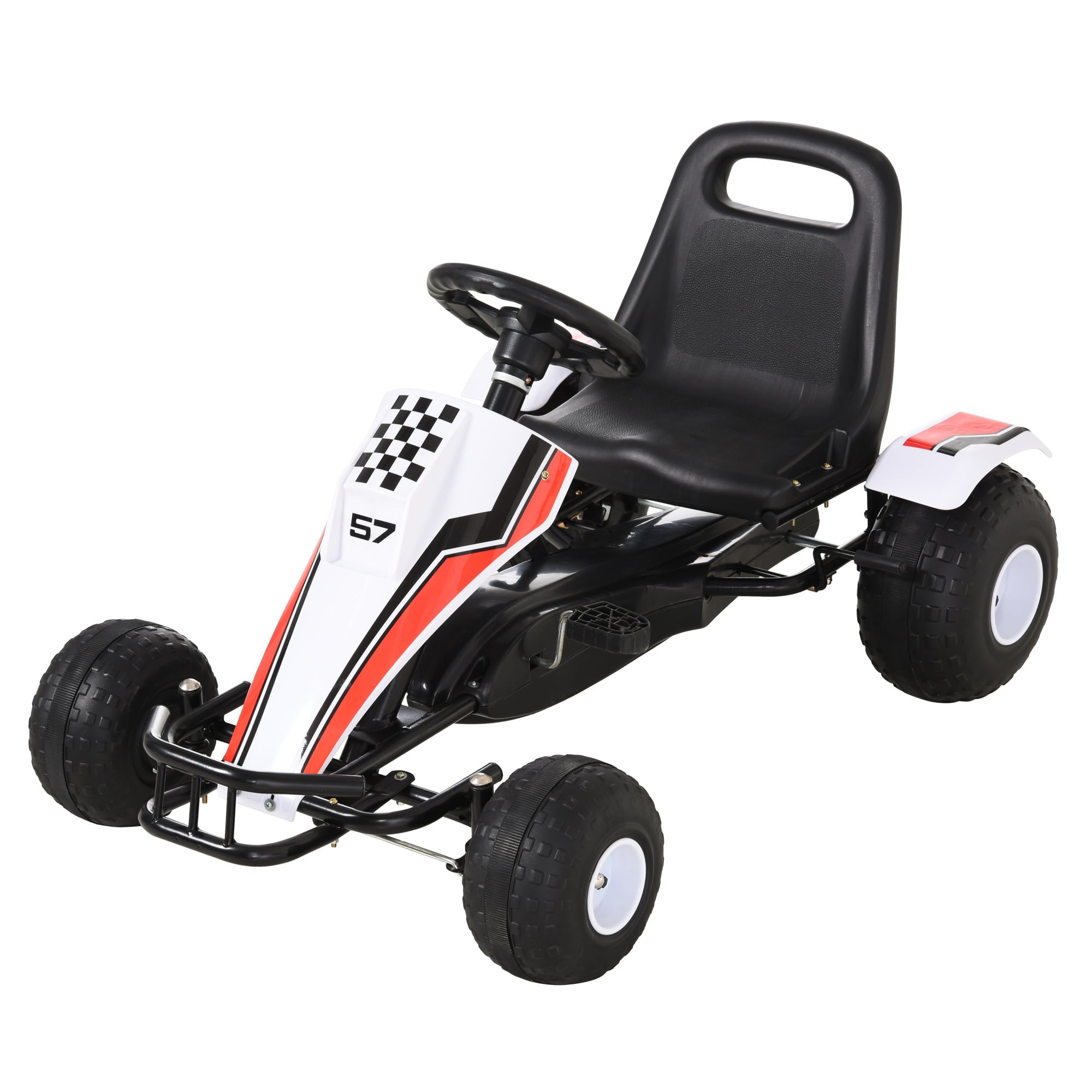 Aosom Pedal Go Kart Children Ride on Car w/ Adjustable Seat Plastic Wheel