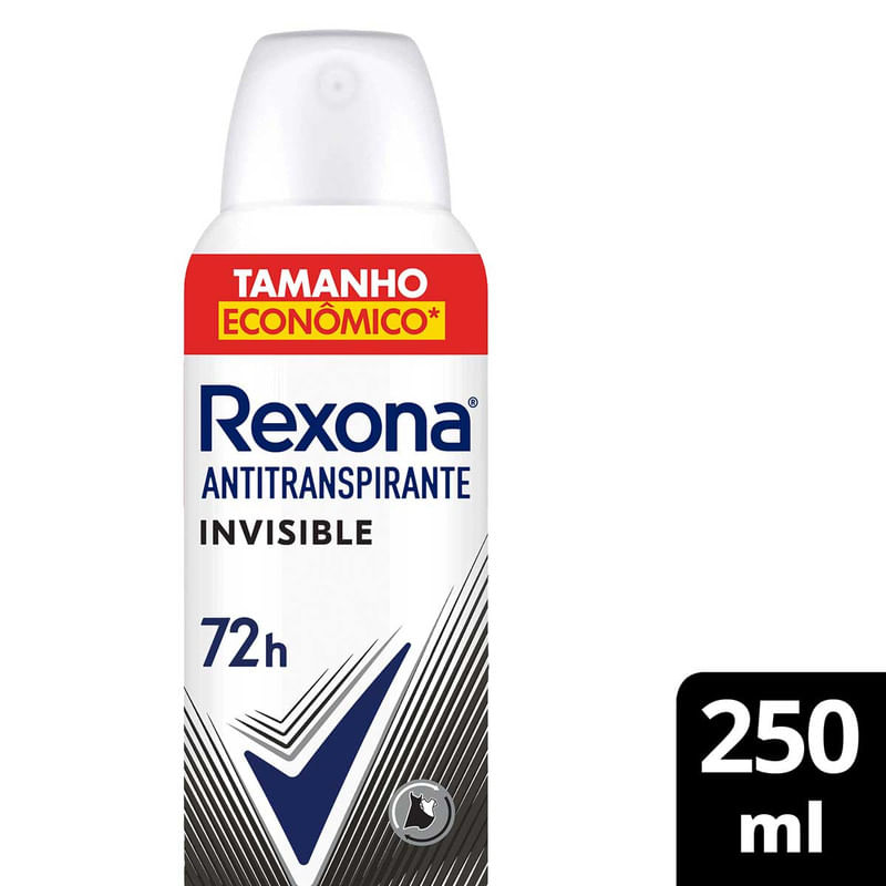 Desodorante Antitranspirante Aerosol Rexona Invisible 250 ml
