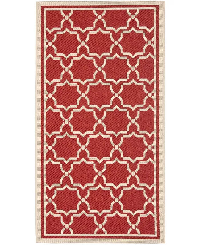 Safavieh Courtyard Red and Bone 2' x 3'7