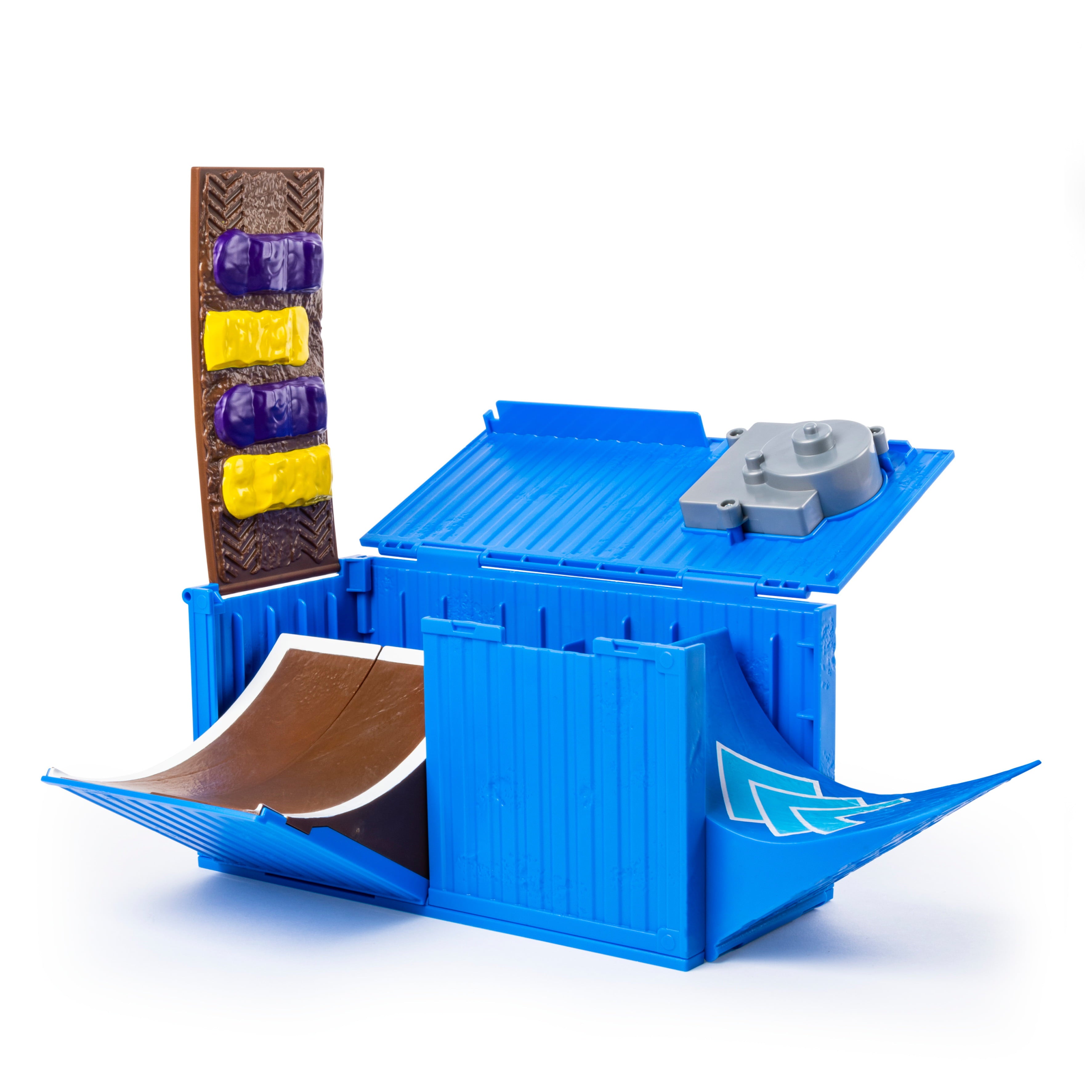 Monster Jam， Ship It and Flip It Transforming Playset with Exclusive 1:64 Scale Die-Cast Monster Jam Truck