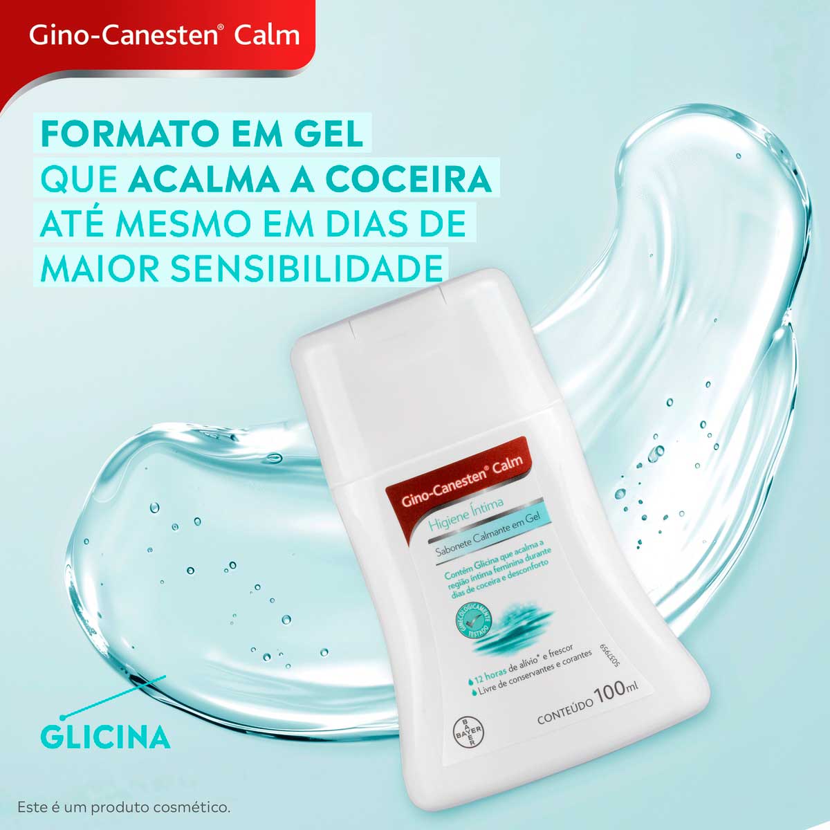 Sabonete Intimo em Gel para Coceira Vaginal Gino-Canesten Calm 100ml