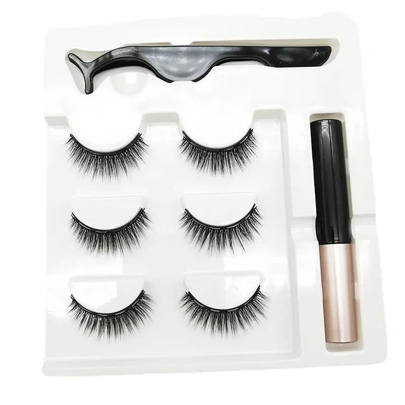 3 Pairs Magnetic Eyeliner and False Eyelashes Kit