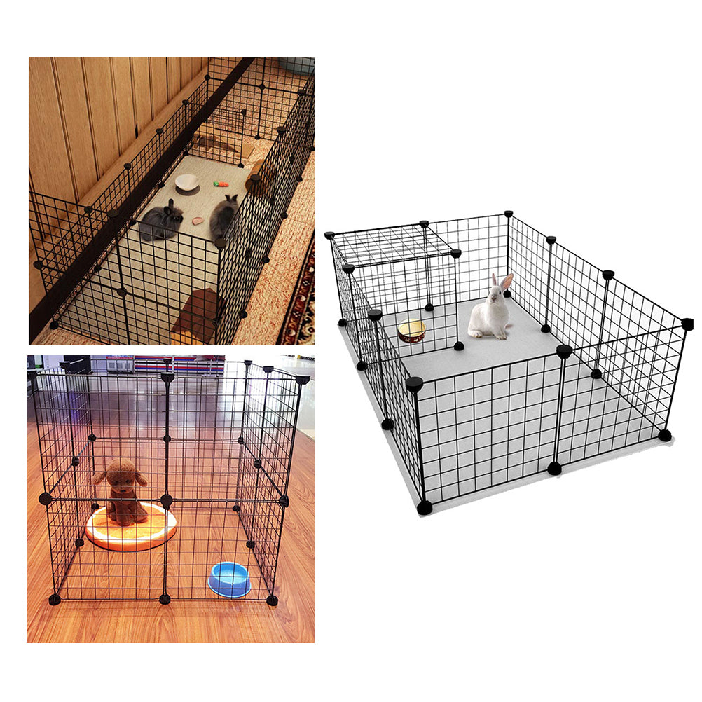Hemoton Playpen Cage Puppy Dogs Fence Small Pet Bunny Iron Pets Indoor Dog Kitten Animal Portable Rabbit