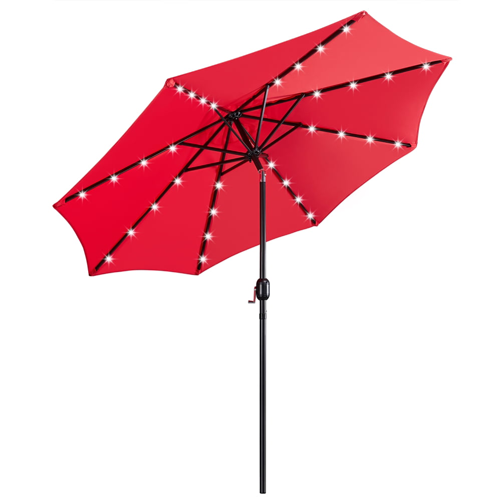 Easyfashion 9ft Red Octagon Market and Table Patio Umbrella
