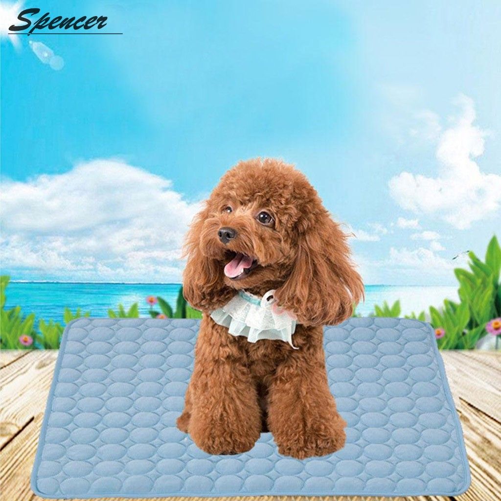 Spencer Pet Cooling Mat for Dogs Cats Non Toxic Breathable Ice Silk Cooling Pad Blanket for Kennels Crates Sofa Car Seats 