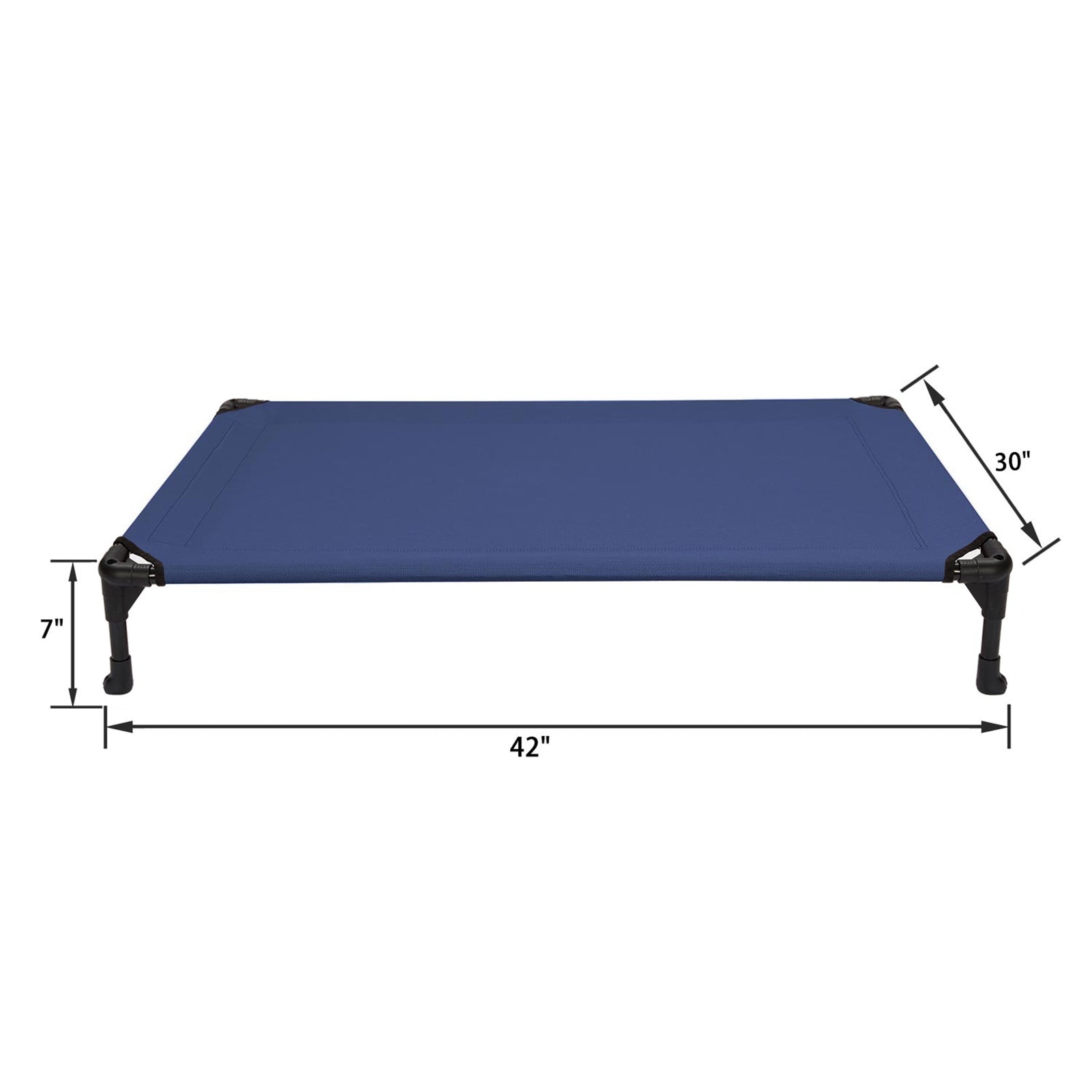 Veehoo Cooling Elevated Dog Bed， Portable Raised Pet Cot with Washable Mesh， Large， Blue