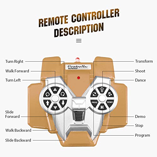 Yarmoshi RC Dinosaur Robot with Remote Control and USB Charger for Boys and Girls Age 5+