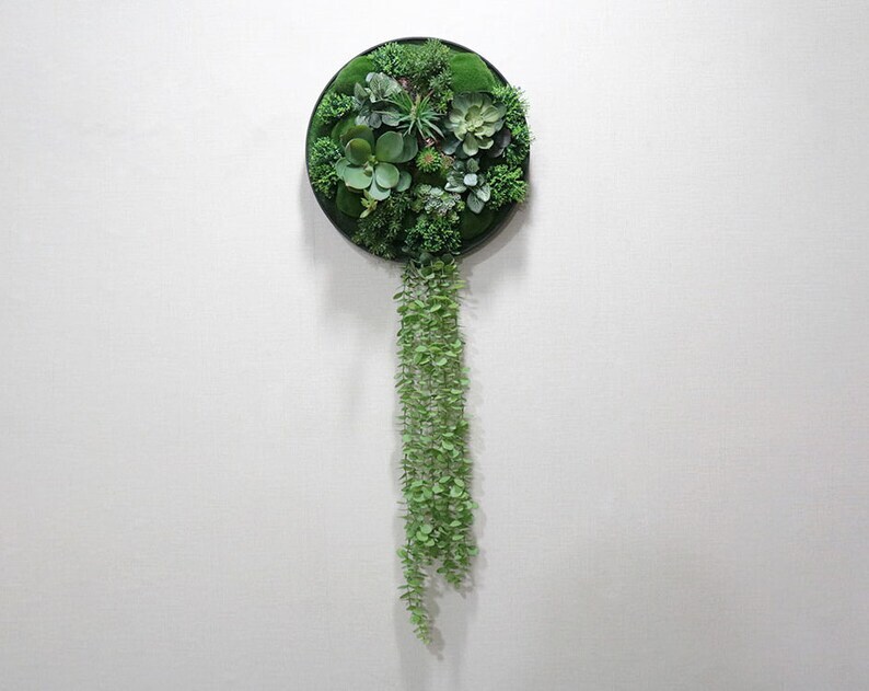 Realistic Faux Artificial Succulents Living Wall Art - Home Interior D