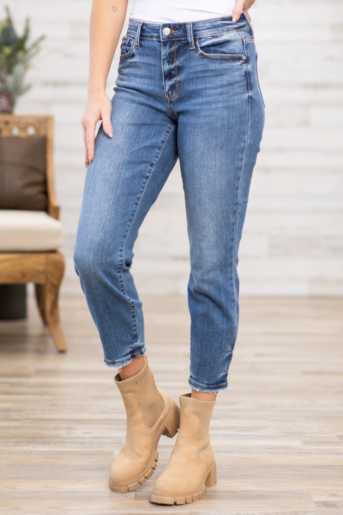 Judy Blue Non Distressed Boyfriend Jeans