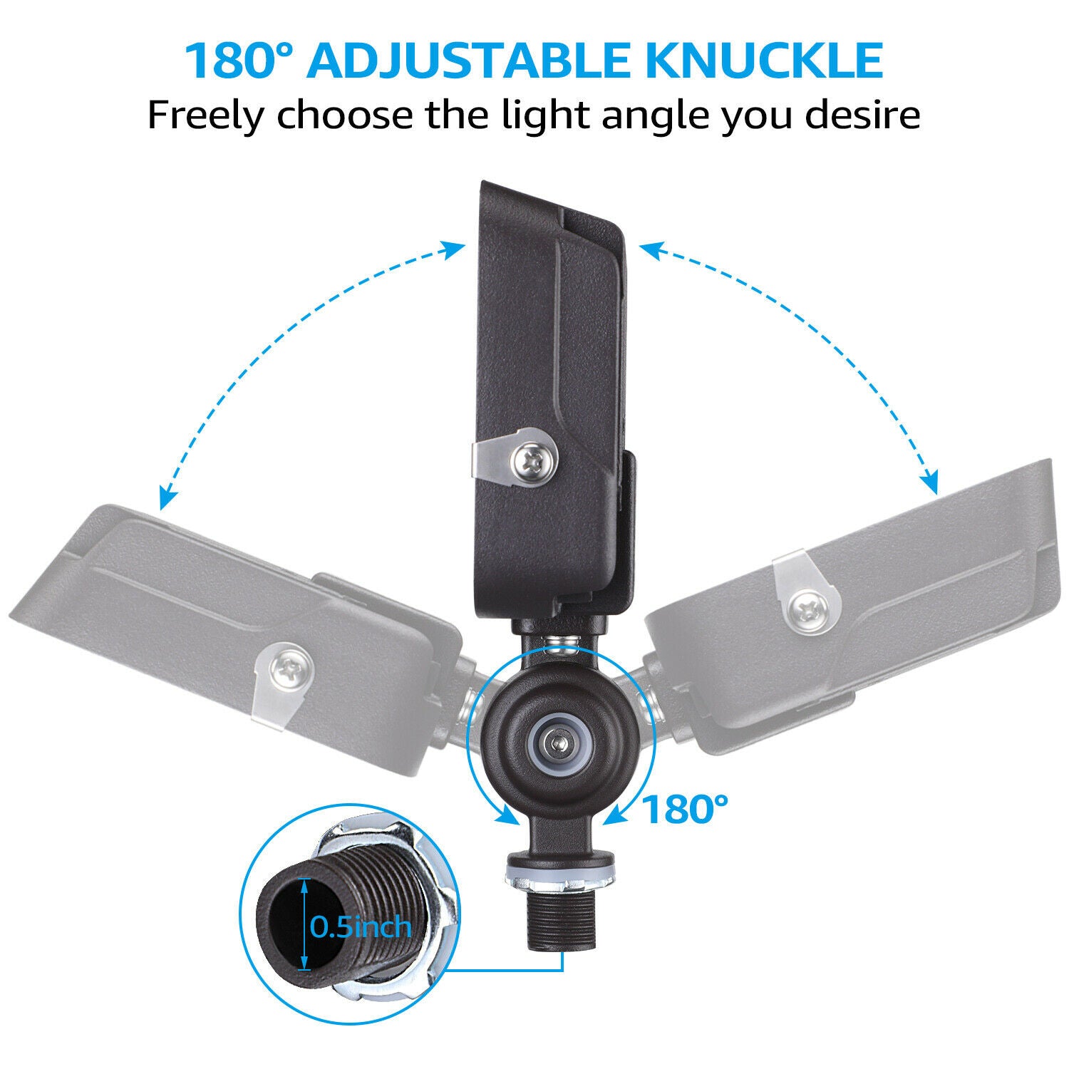 LEONLITE 2 Pack 30W LED Flood Light with Knuckle Mount， 300W Eqv.， 120V Outdoor Area Light， 5000K Daylight， for Wall Washing Signage Lighting， Billboard Lighting， Flag Lighting