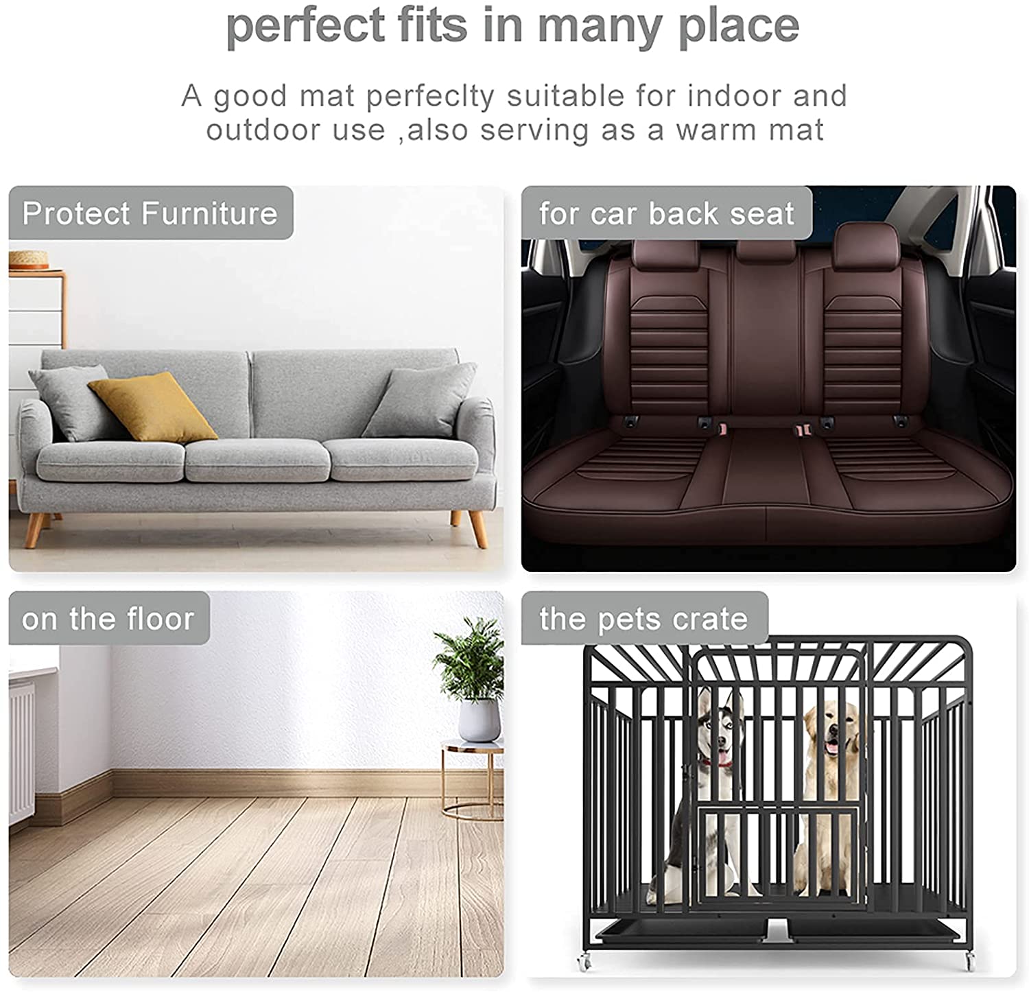 PROCIPE Large Dog Bed Crate Mat Anti Slip Mattress Washable for Large Medium Small Pets Sleeping