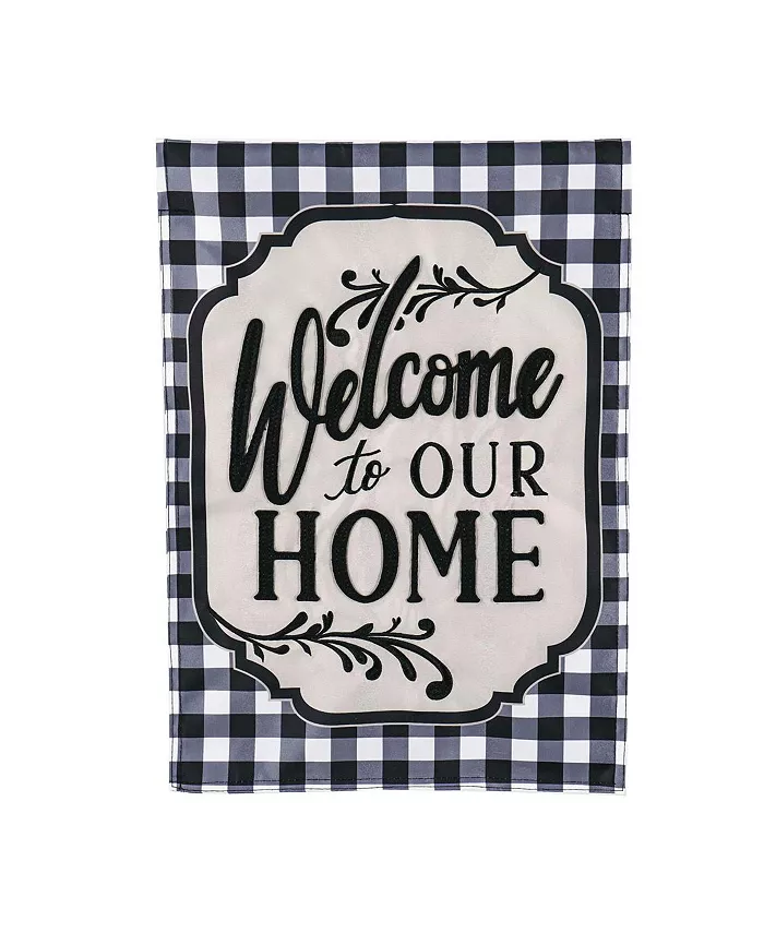 Evergreen Classic Welcome Home Garden Applique Flag- 12.5 x 18 Inches Outdoor Decor